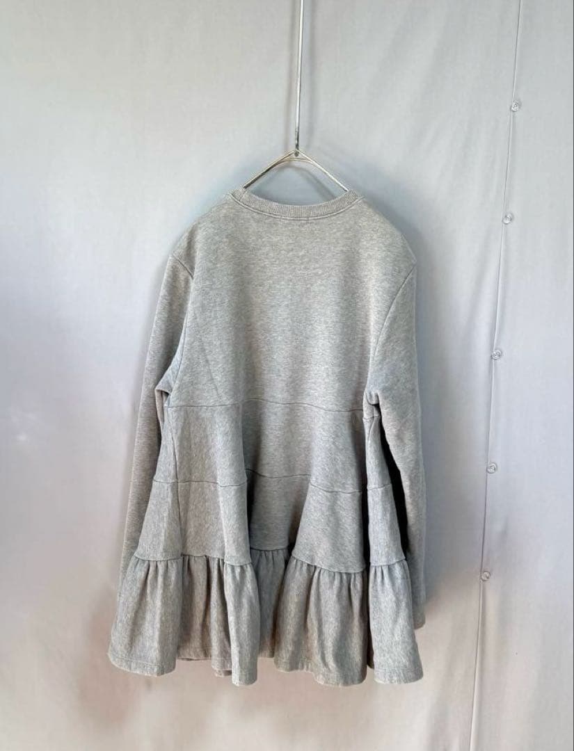 yori 速乾裏毛ティアードフリルカットソー　グレー