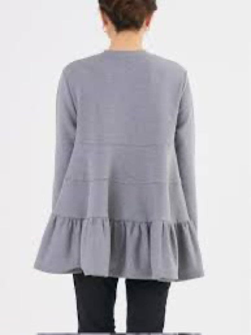 yori 速乾裏毛ティアードフリルカットソー　グレー