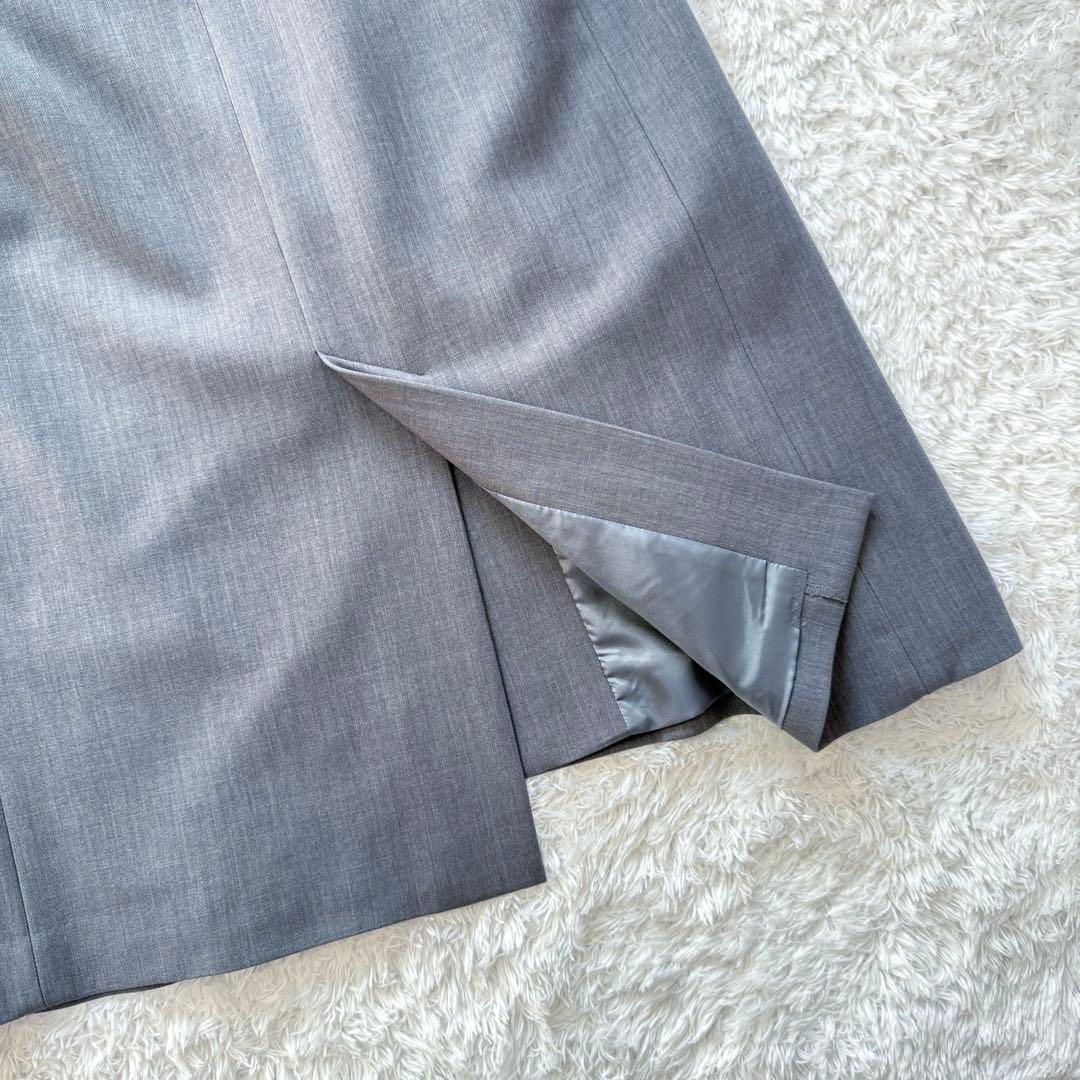 ソージュ　ウールライクロングジレ　ベスト　ロング丈　無地　グレー　F　ベルト