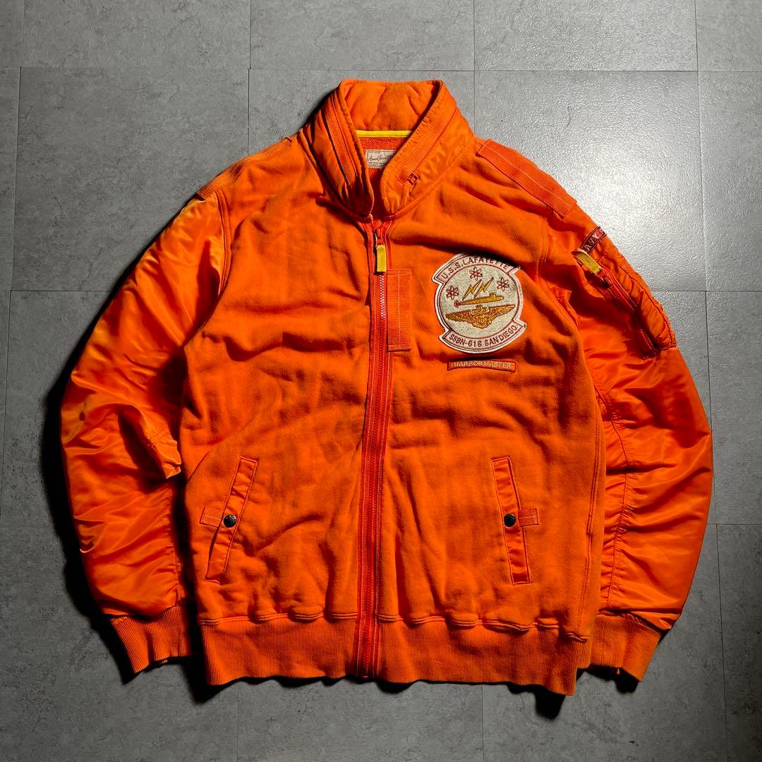 希少✨️ AVIREX MA-1 オレンジ XL ワッペン 刺繍 ブルゾン