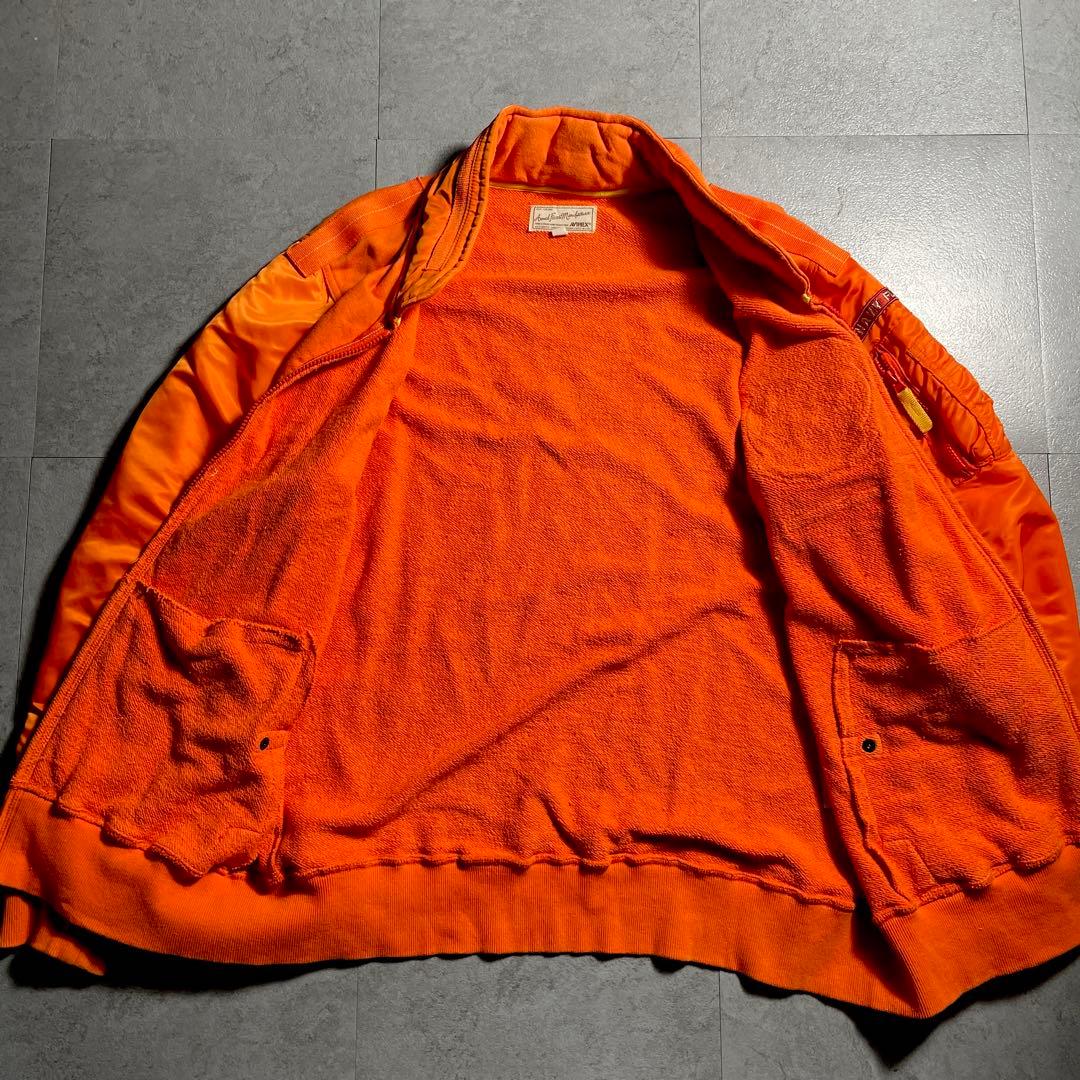 希少✨️ AVIREX MA-1 オレンジ XL ワッペン 刺繍 ブルゾン