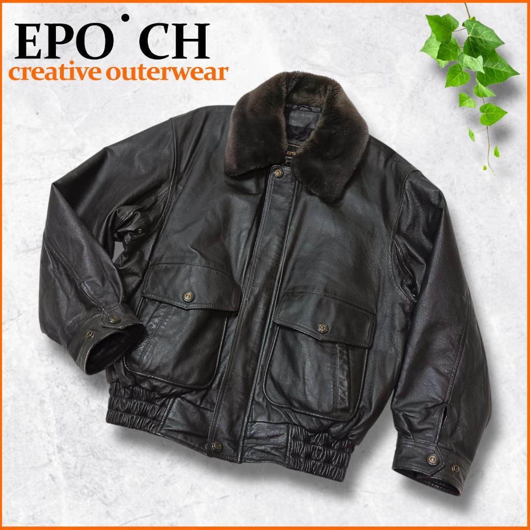 人気✨　フライトジャケット　g1　レザー　ブルゾン　短丈　ボア　豚革　茶色　M