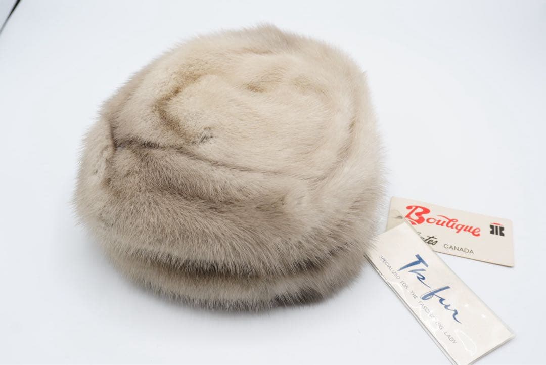 もふもふ　製　ミンク　リアルファー　ベレー帽