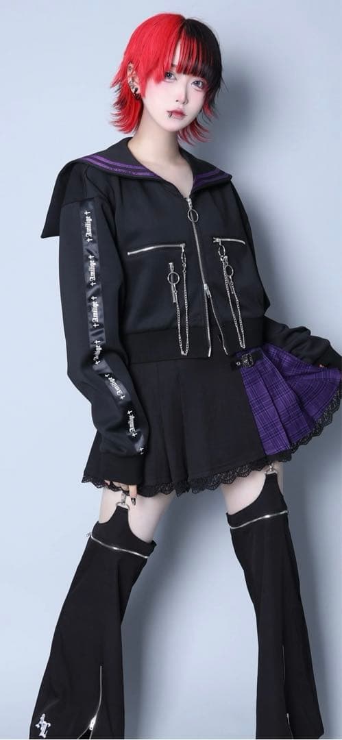 【新品】セーラーカラーフロントZIPジャージ  Amiligeのセーラーカラー