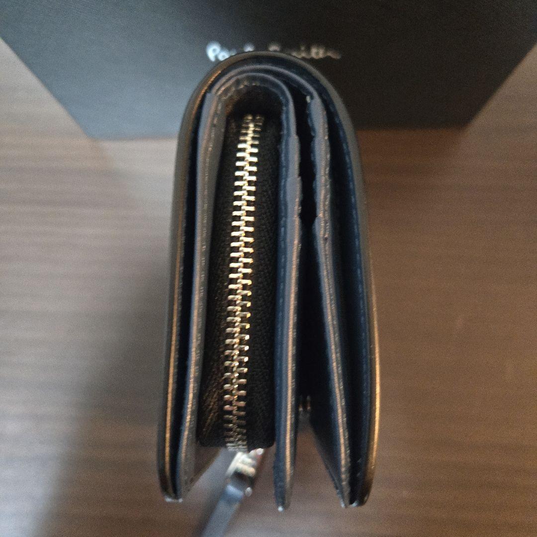 Paul Smith 二つ折り財布 ブラック/ブルー 箱付き(ポールスミス)