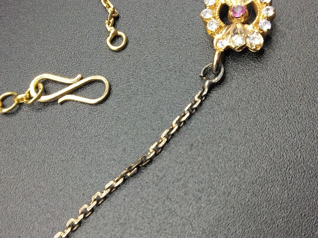 【伝統工芸】インド ダイヤ エメラルド ルビー ゴールドネックレス