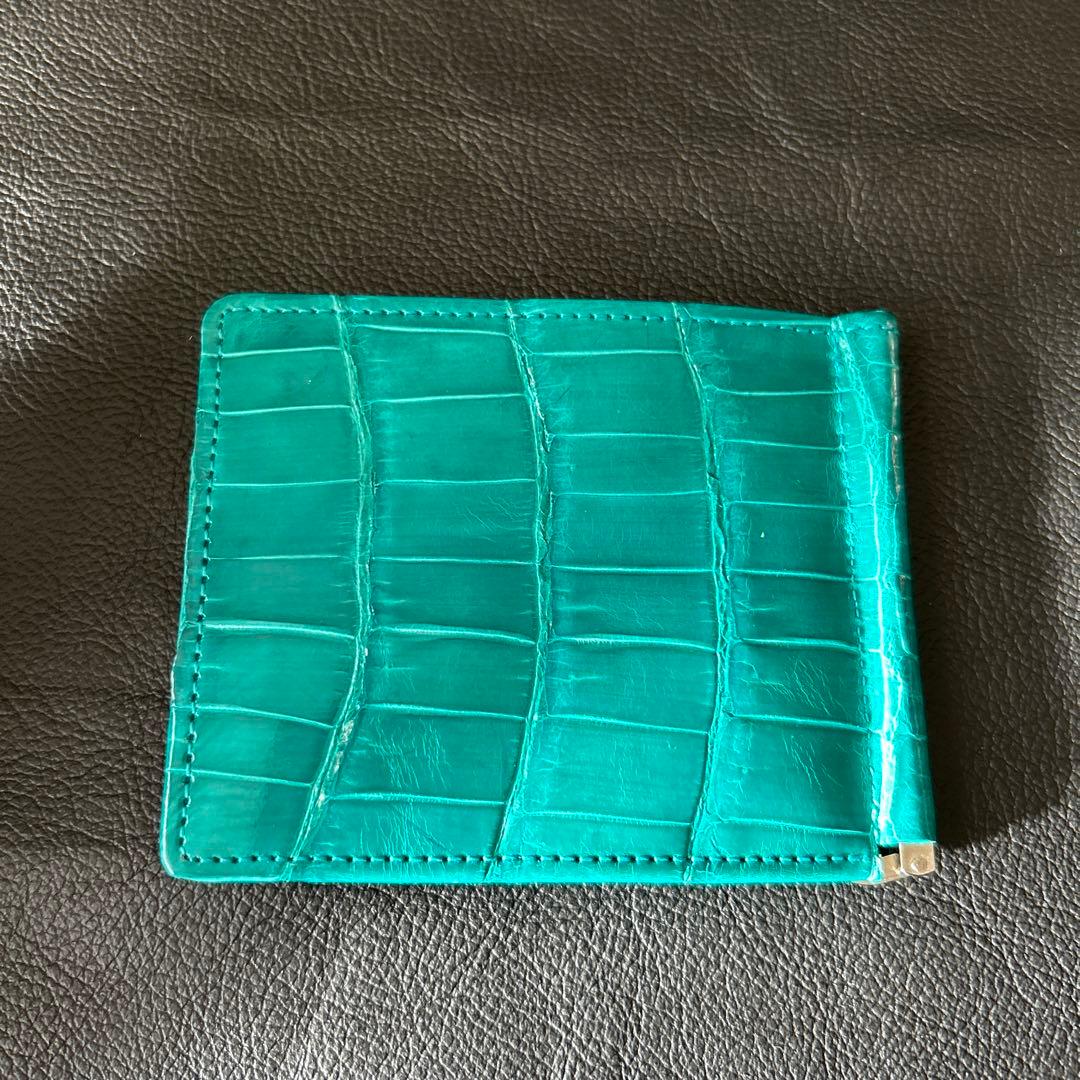 ZX。本革クロコダイル　無双マネークリップ　艶あり　JRA認定タグ