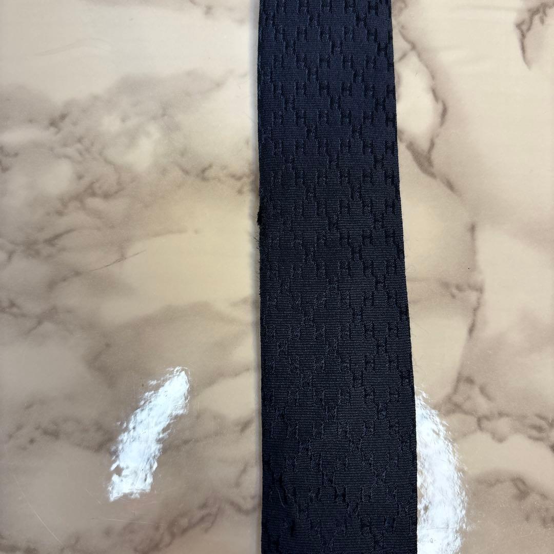 HERMES ネクタイ　ファソネ　H柄　ブルー　青色　高級シルク