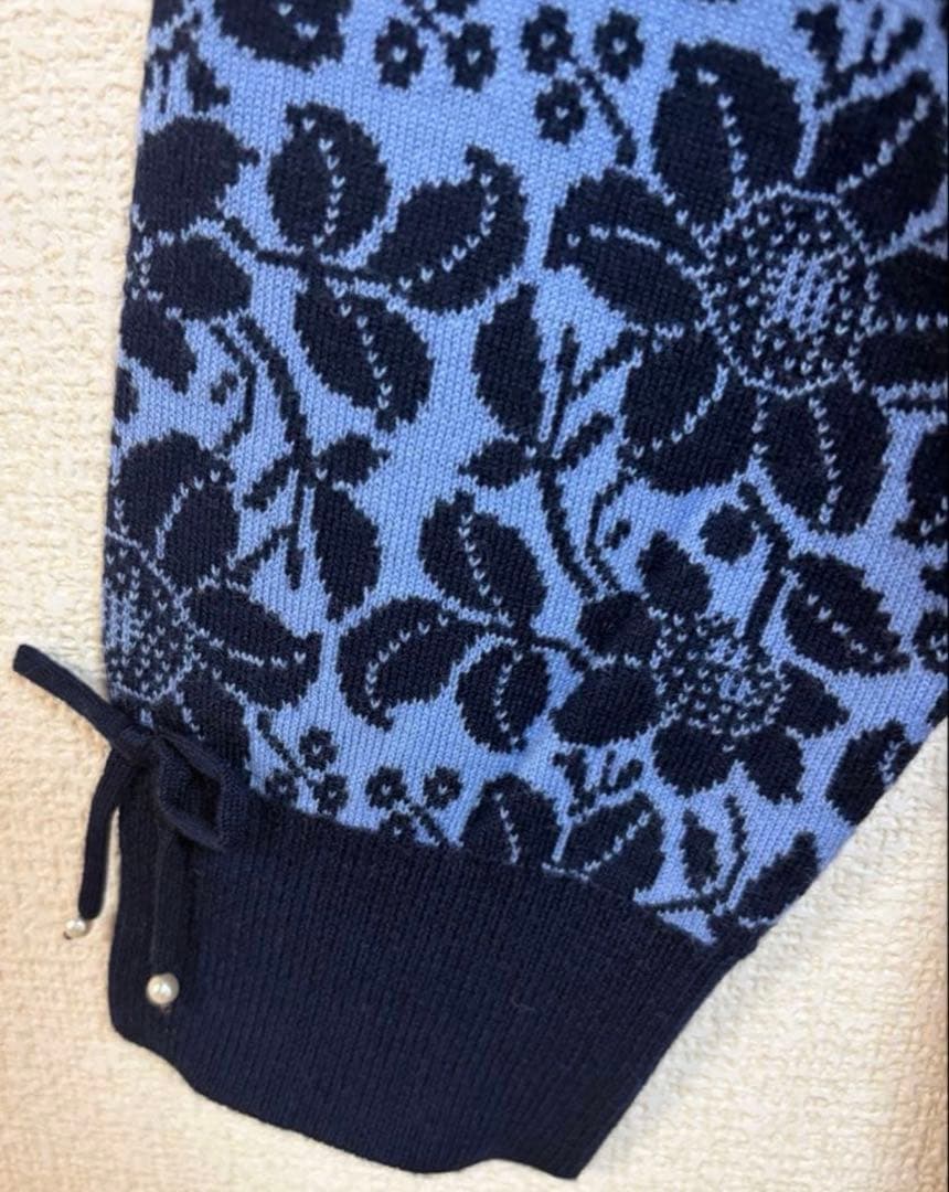 スーパービューティー⭐️ジャガードハイネックニットワンピース 44