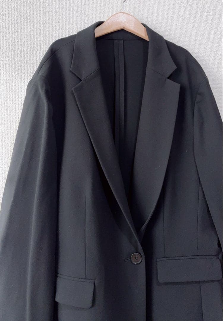 美品　ラエフ　大きいサイズ　46 17号　4Lストレッチラフブラックジャケット