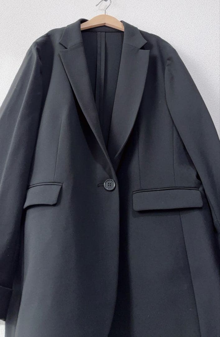 美品　ラエフ　大きいサイズ　46 17号　4Lストレッチラフブラックジャケット