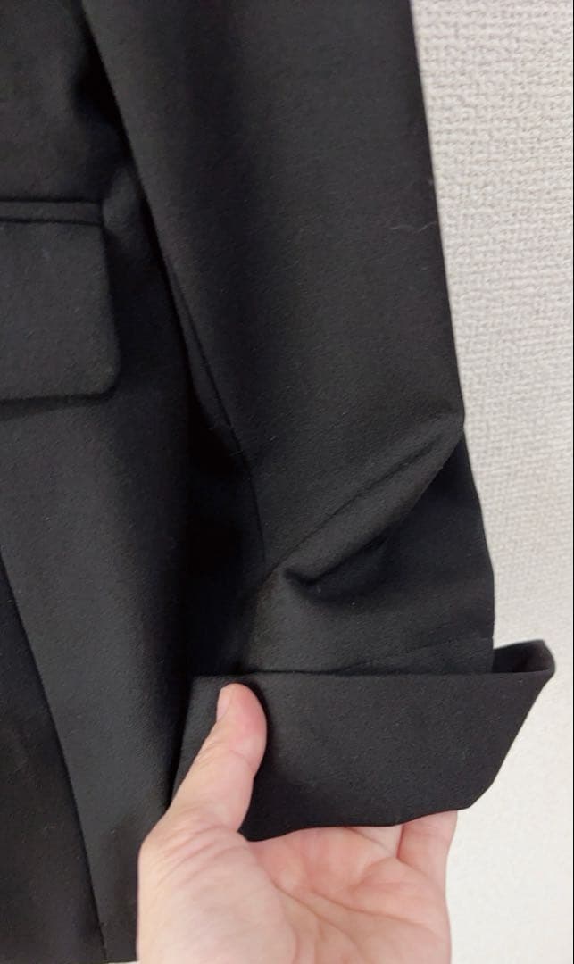 美品　ラエフ　大きいサイズ　46 17号　4Lストレッチラフブラックジャケット