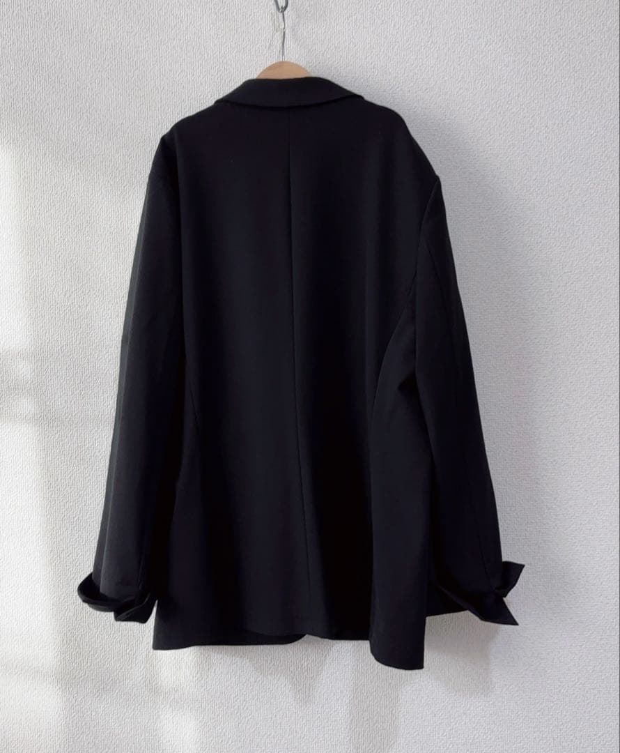 美品　ラエフ　大きいサイズ　46 17号　4Lストレッチラフブラックジャケット