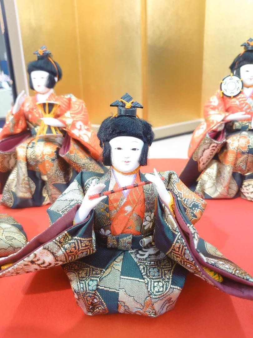 ●はせ●金襴衣装五人囃子●　ごにんばやし　おひなさま　新品