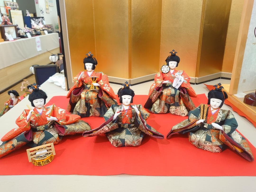 ●はせ●金襴衣装五人囃子●　ごにんばやし　おひなさま　新品