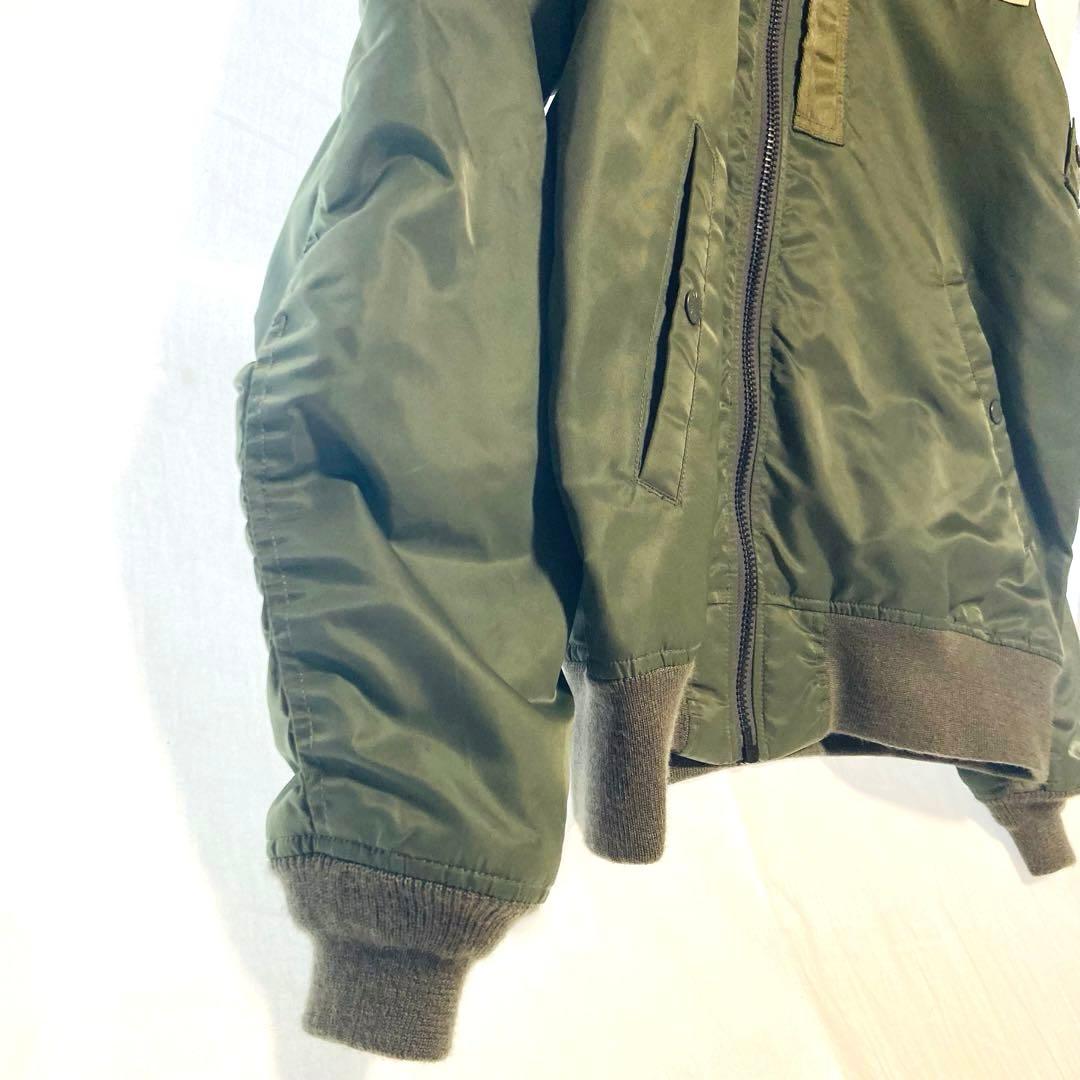 AVIREX MA-1 3L スカジャン ミリタリー 刺繍 ワッペン カーキ