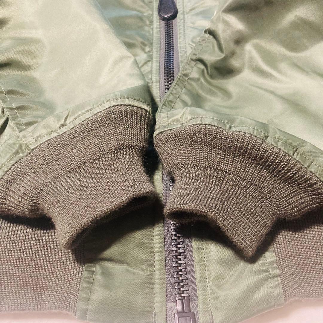 AVIREX MA-1 3L スカジャン ミリタリー 刺繍 ワッペン カーキ