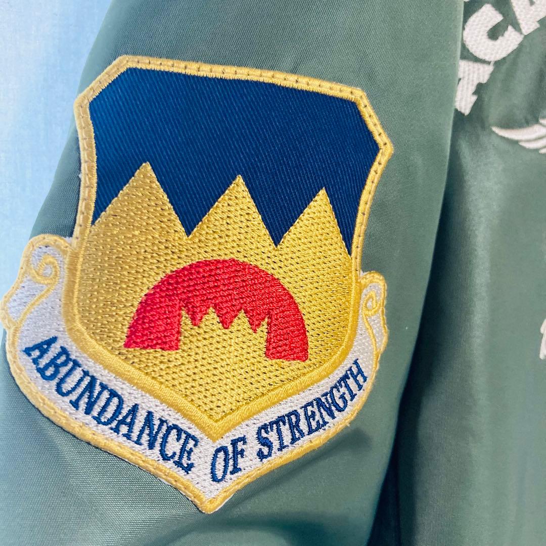 AVIREX MA-1 3L スカジャン ミリタリー 刺繍 ワッペン カーキ