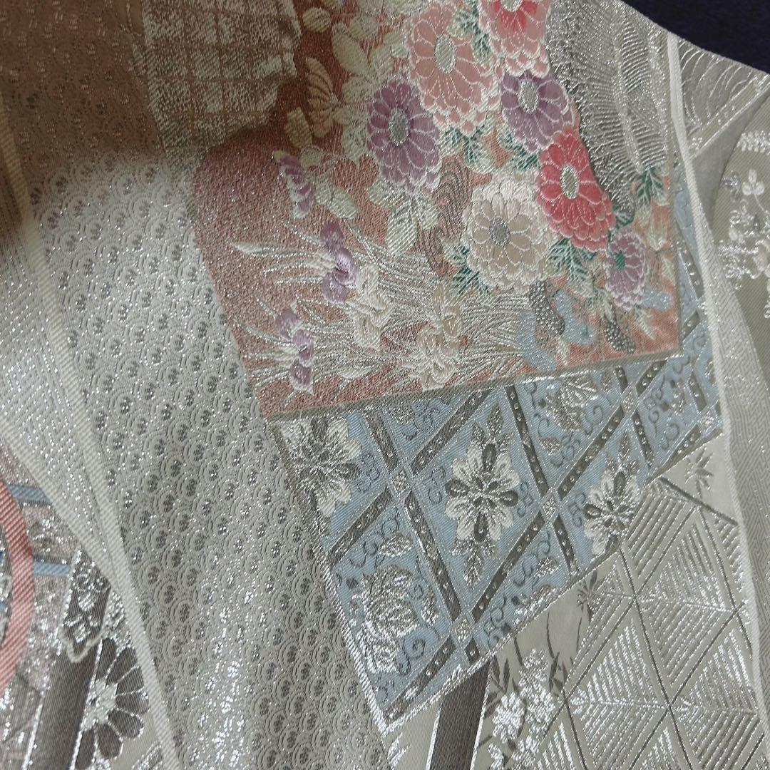 た*う様 未使用　作家　美品　袷　正絹　紋付き　色無地　フルセット　4点　西陣唐