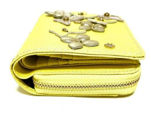 新品【ANNA SUI アナスイ】二つ折り財布 イエロー レザー