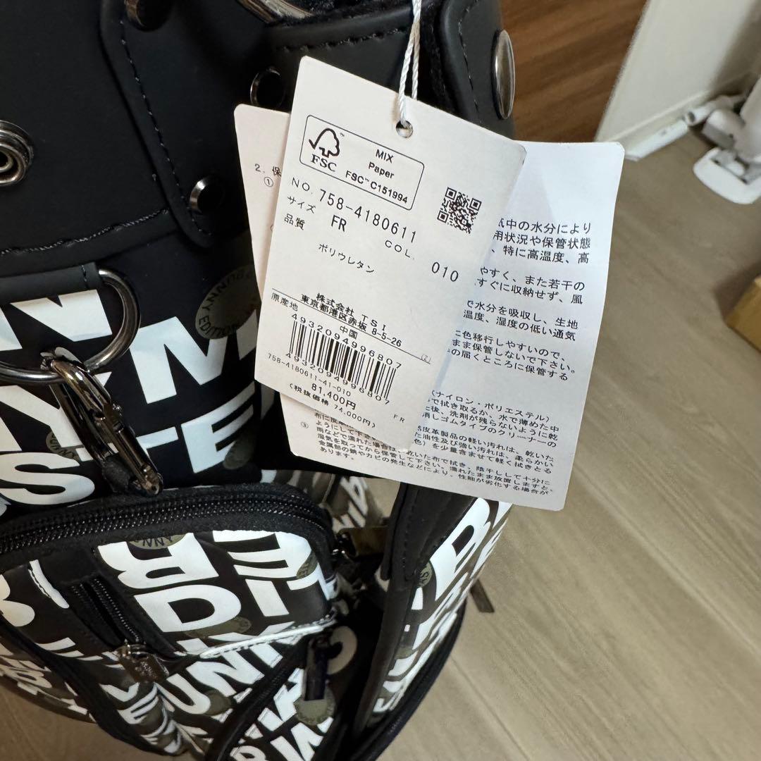 MASTER BUNNY EDITION キャディバック 総柄プリント　黒