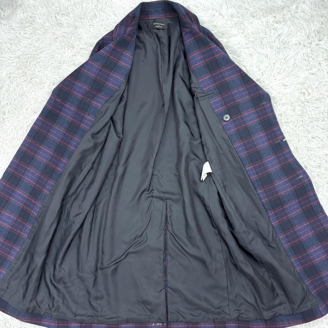 ☆完売品☆ レーヨン混　UNITED TOKYOチェック柄ロングコート　マキシ丈