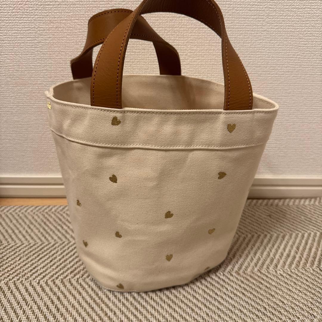 LUDLOW ハート刺繍キャンバストートバッグ　Lサイズ