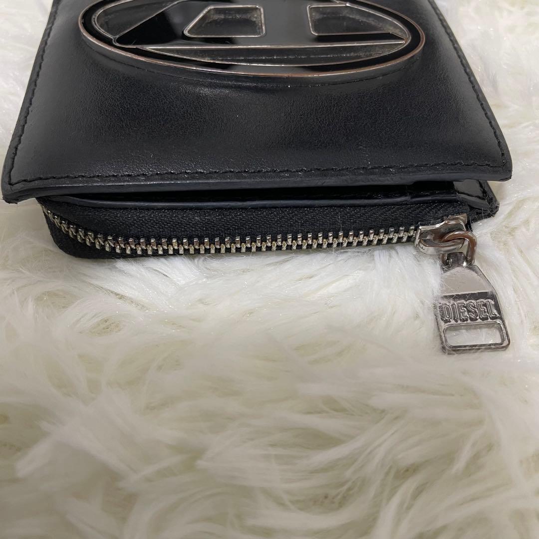 DIESEL　ディーゼル　Dロゴ　コンパクトウォレット　レザー　ジップ