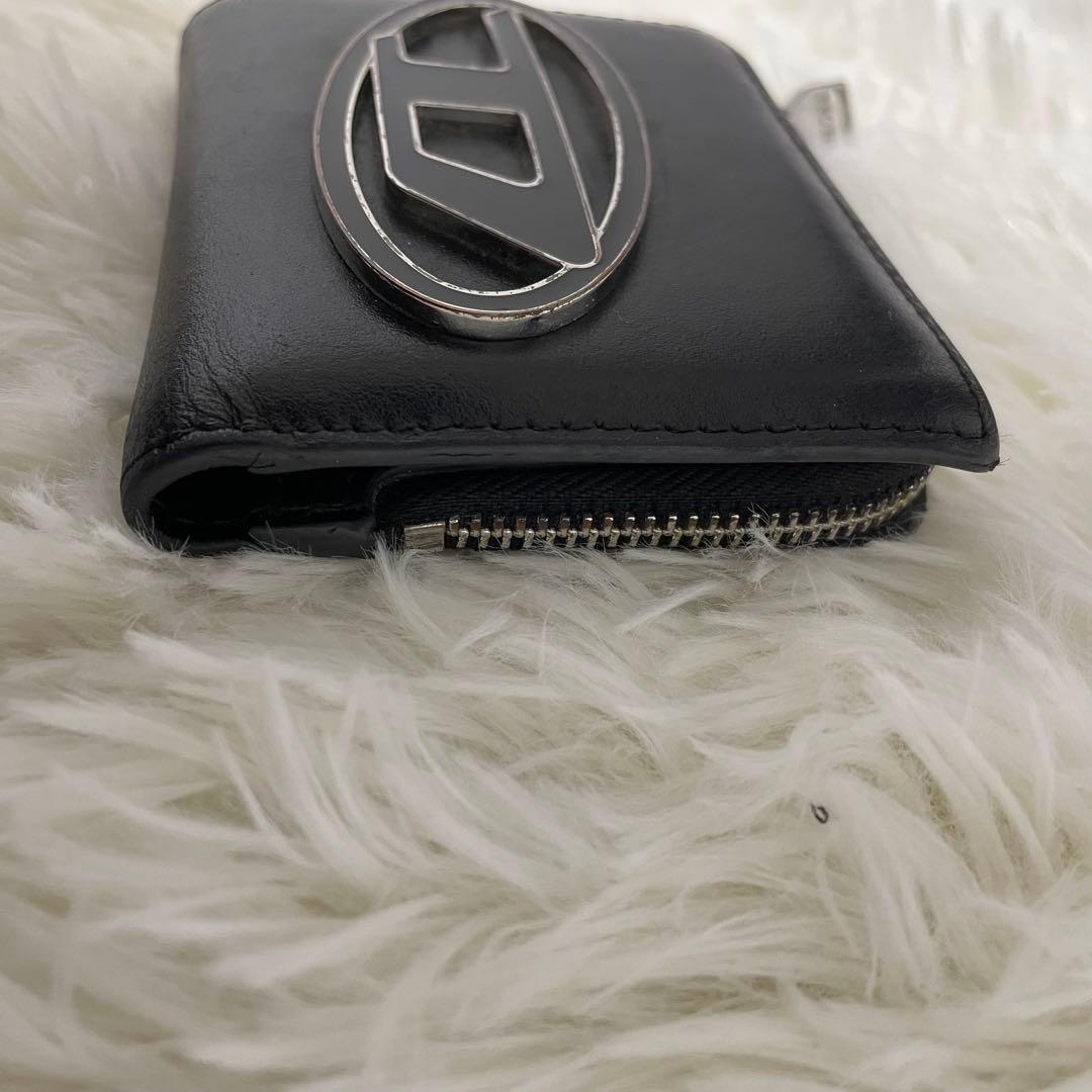 DIESEL　ディーゼル　Dロゴ　コンパクトウォレット　レザー　ジップ