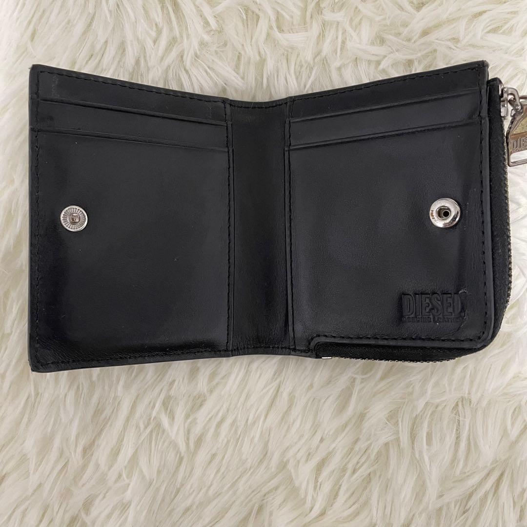 DIESEL　ディーゼル　Dロゴ　コンパクトウォレット　レザー　ジップ