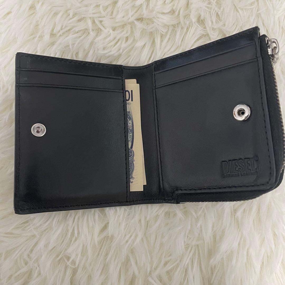 DIESEL　ディーゼル　Dロゴ　コンパクトウォレット　レザー　ジップ