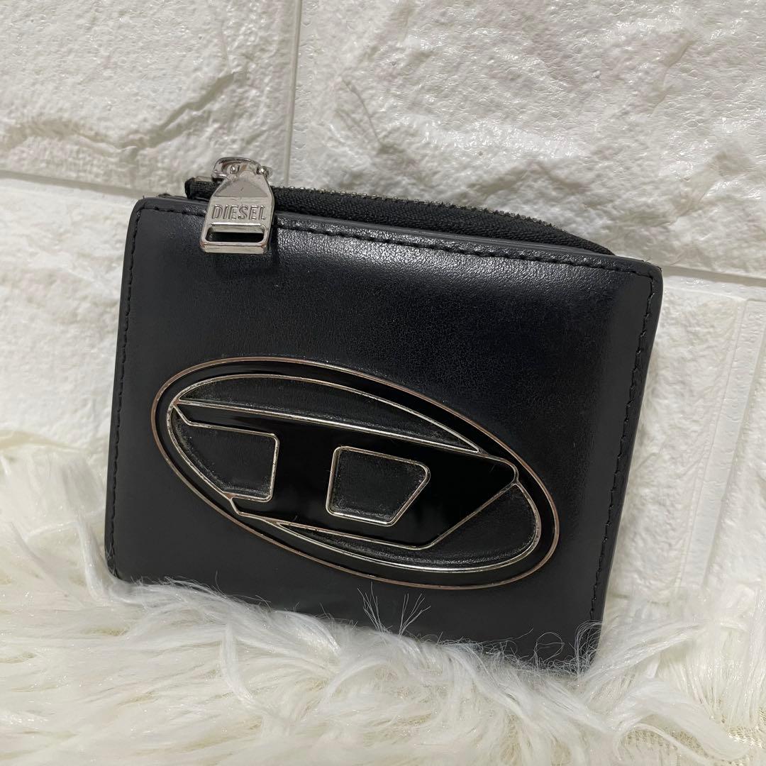 DIESEL　ディーゼル　Dロゴ　コンパクトウォレット　レザー　ジップ