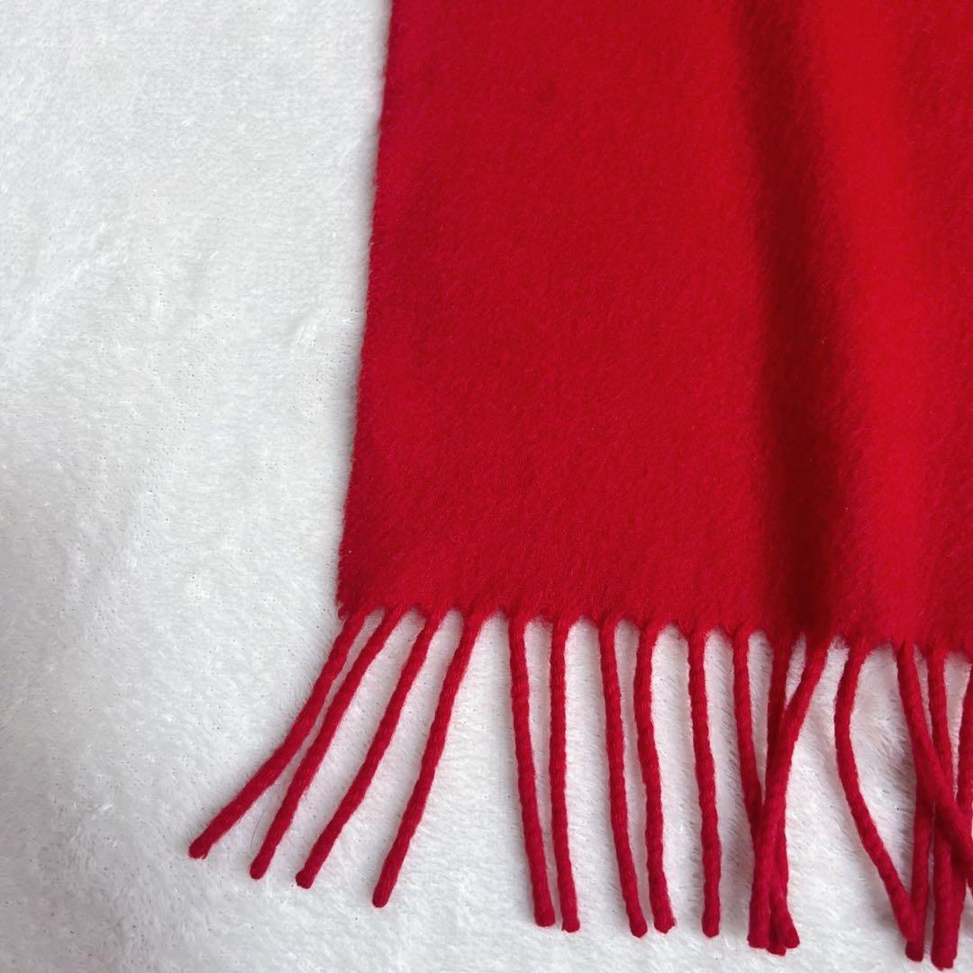 エルメス HERMES カシミヤ100 マフラー レッド スコットランド製　大判