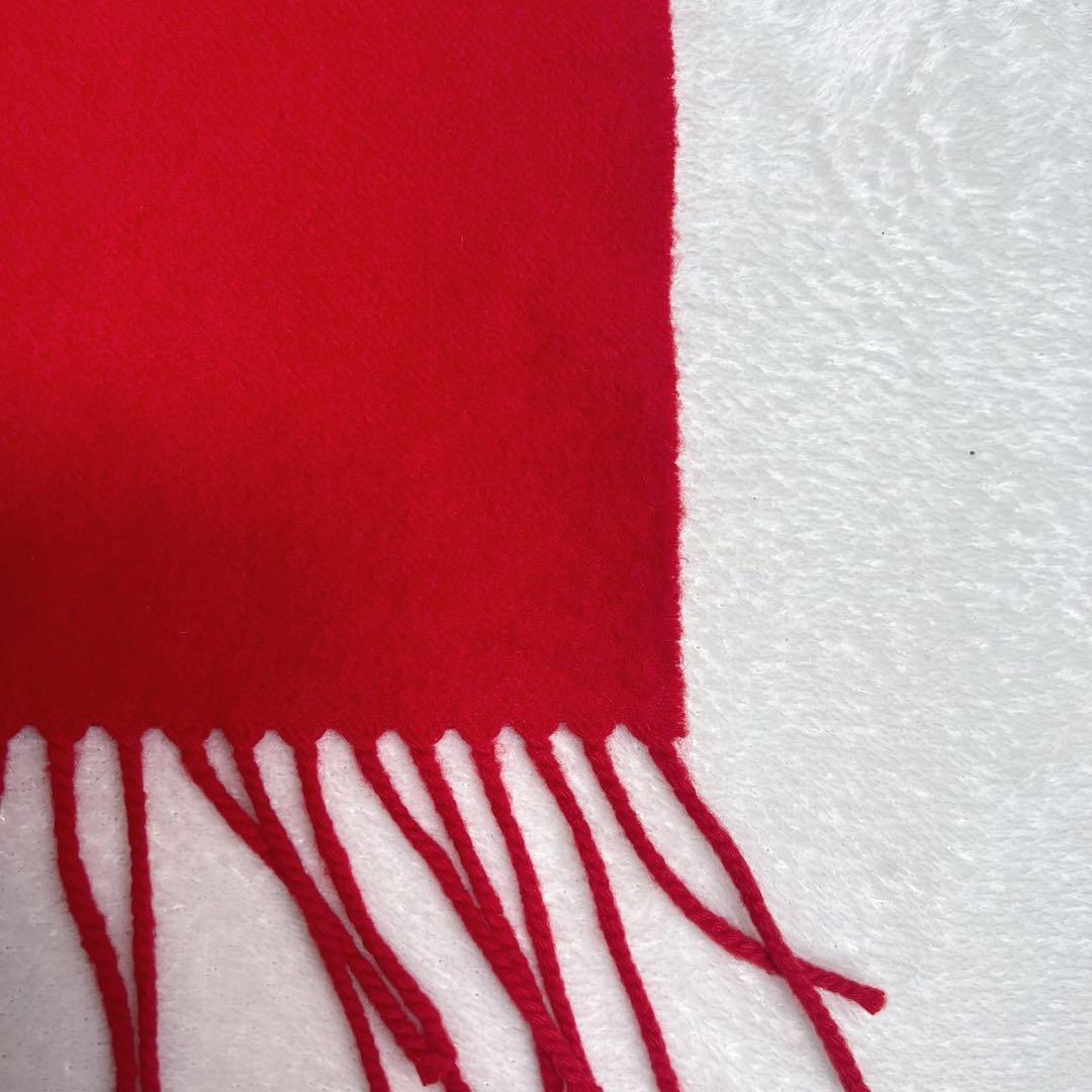 エルメス HERMES カシミヤ100 マフラー レッド スコットランド製　大判