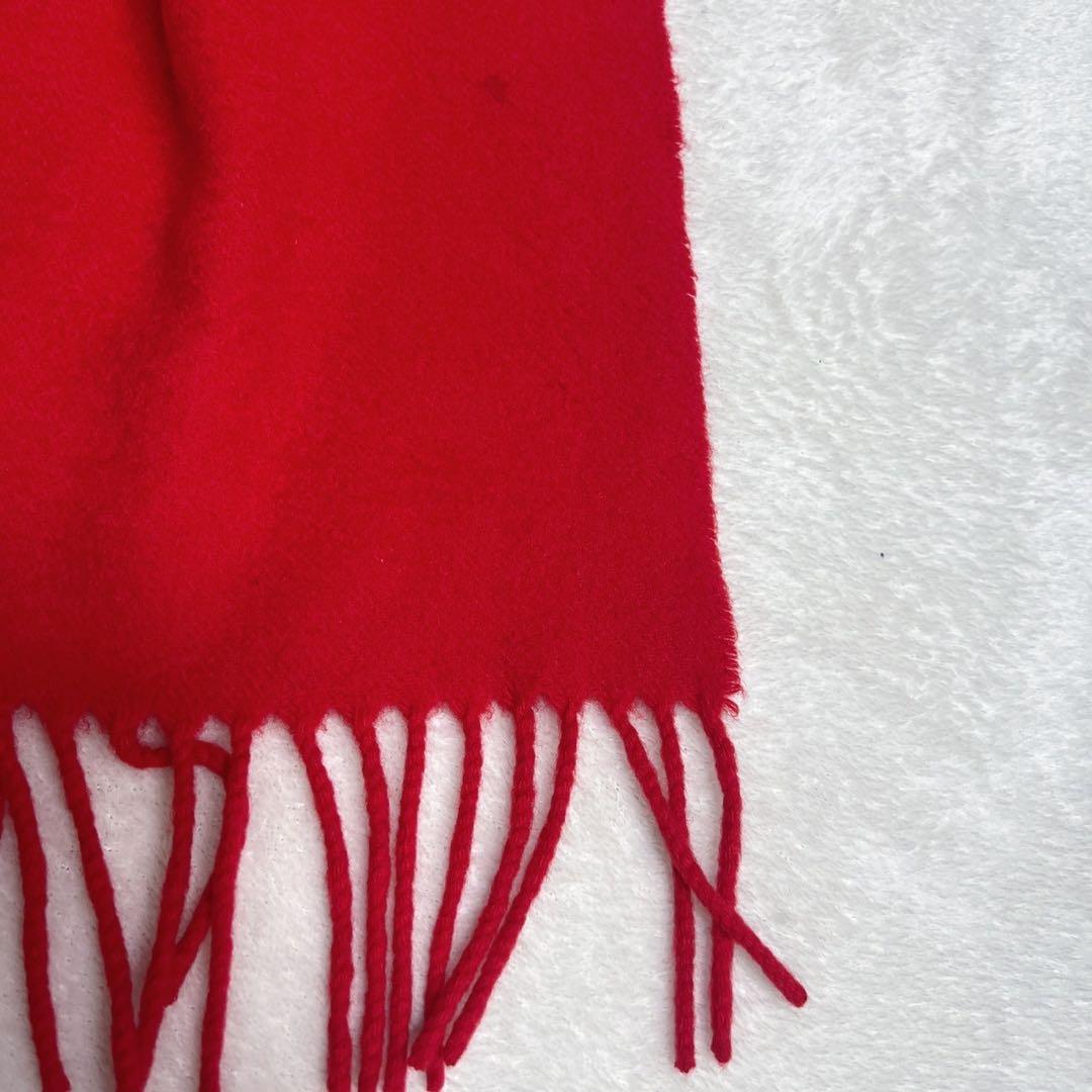 エルメス HERMES カシミヤ100 マフラー レッド スコットランド製　大判