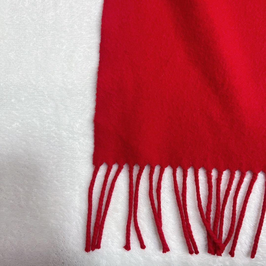 エルメス HERMES カシミヤ100 マフラー レッド スコットランド製　大判