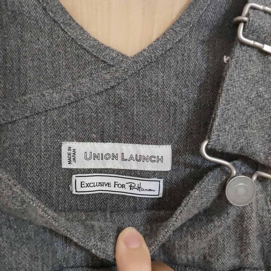 UNION LAUNCH グレー ロングサロペット