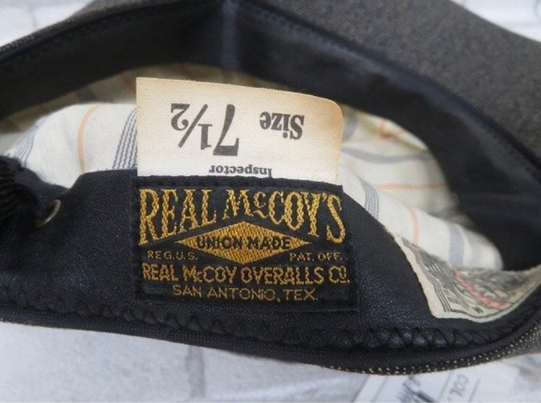 リアルマッコイズ　ストライプキャスケット　グレー　サイズ7-1/2（Lサイズ）