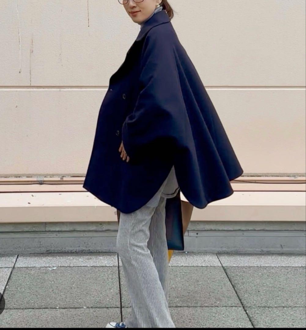 3日後削除します！完売品⭐︎新品GU コージーメルトンケープコート L ネイビー