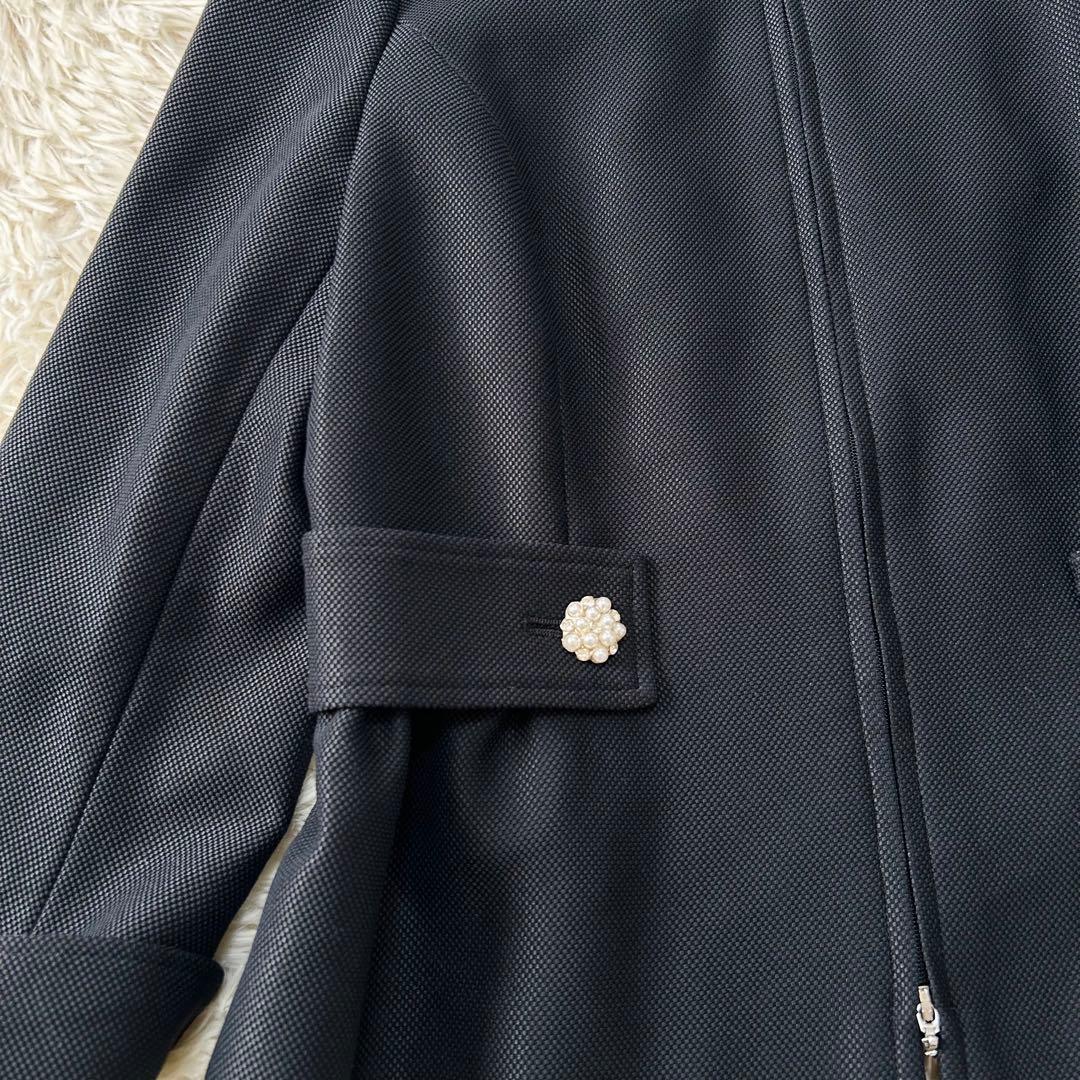 未使用品 エムズグレイシー ノーカラージャケット ダブルジップ ビジュー 40