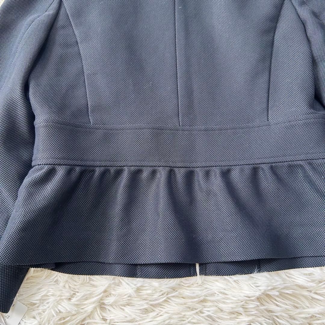 未使用品 エムズグレイシー ノーカラージャケット ダブルジップ ビジュー 40