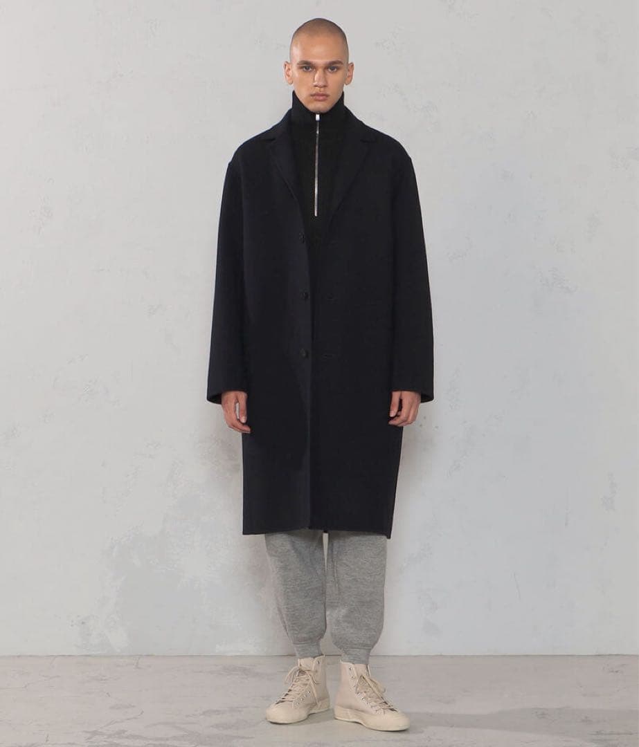 トゥモローランド　ギャルリーヴィー　メルトン　ネイビー　ウール　カシミヤ　コート