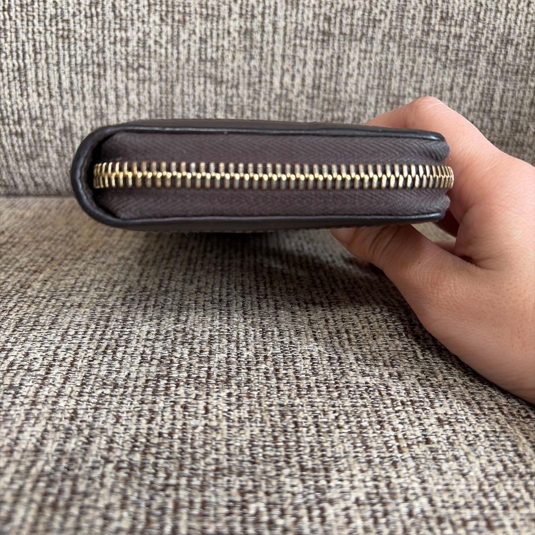 GUCCI インターロッキング　GG柄　キャンバス　長財布 ブラウン