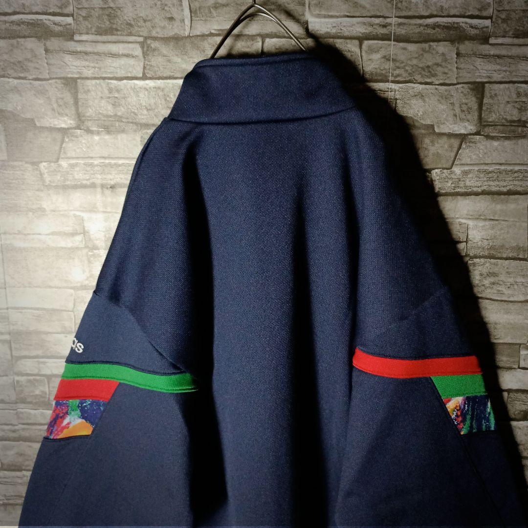 美品80ｓ90ｓ☆デサントアディダスジャージセットアップ 刺繍ロゴ 3ライン