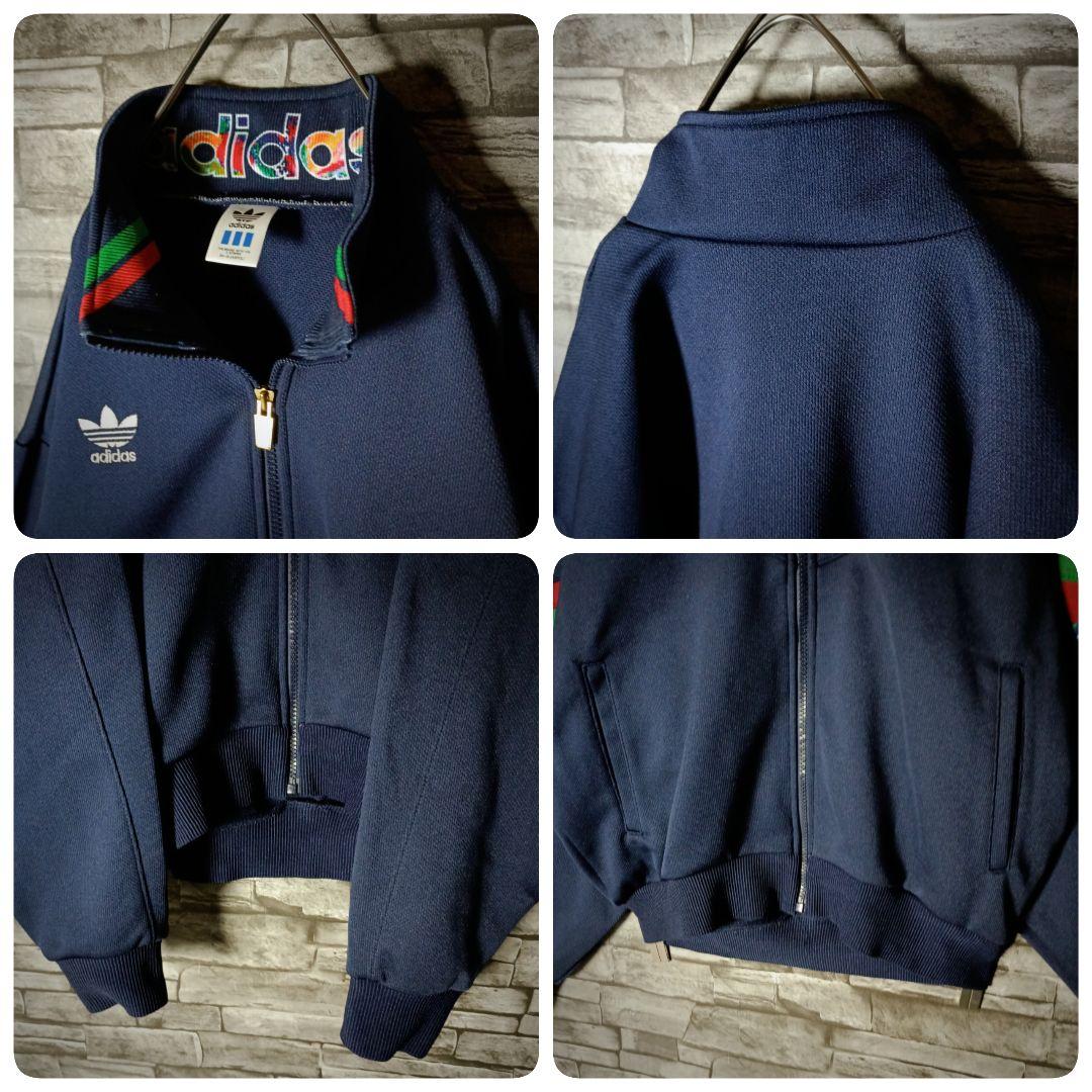 美品80ｓ90ｓ☆デサントアディダスジャージセットアップ 刺繍ロゴ 3ライン