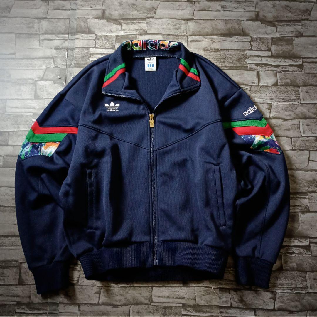 美品80ｓ90ｓ☆デサントアディダスジャージセットアップ 刺繍ロゴ 3ライン