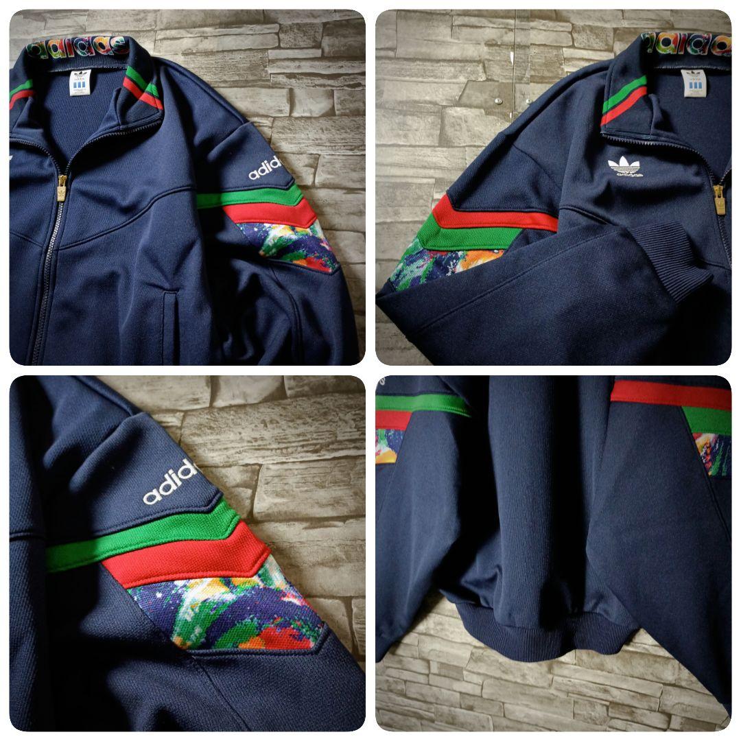美品80ｓ90ｓ☆デサントアディダスジャージセットアップ 刺繍ロゴ 3ライン