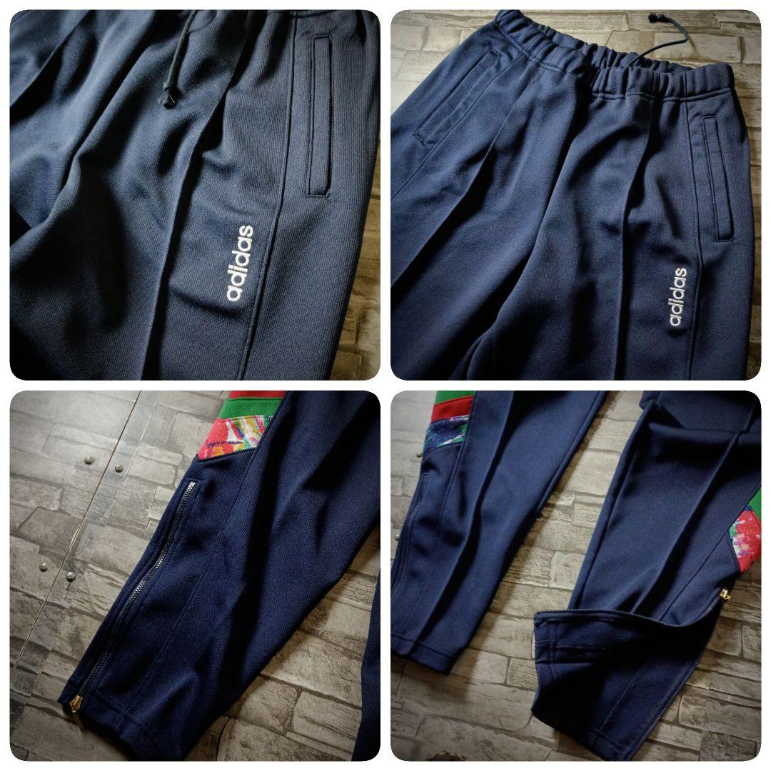 美品80ｓ90ｓ☆デサントアディダスジャージセットアップ 刺繍ロゴ 3ライン