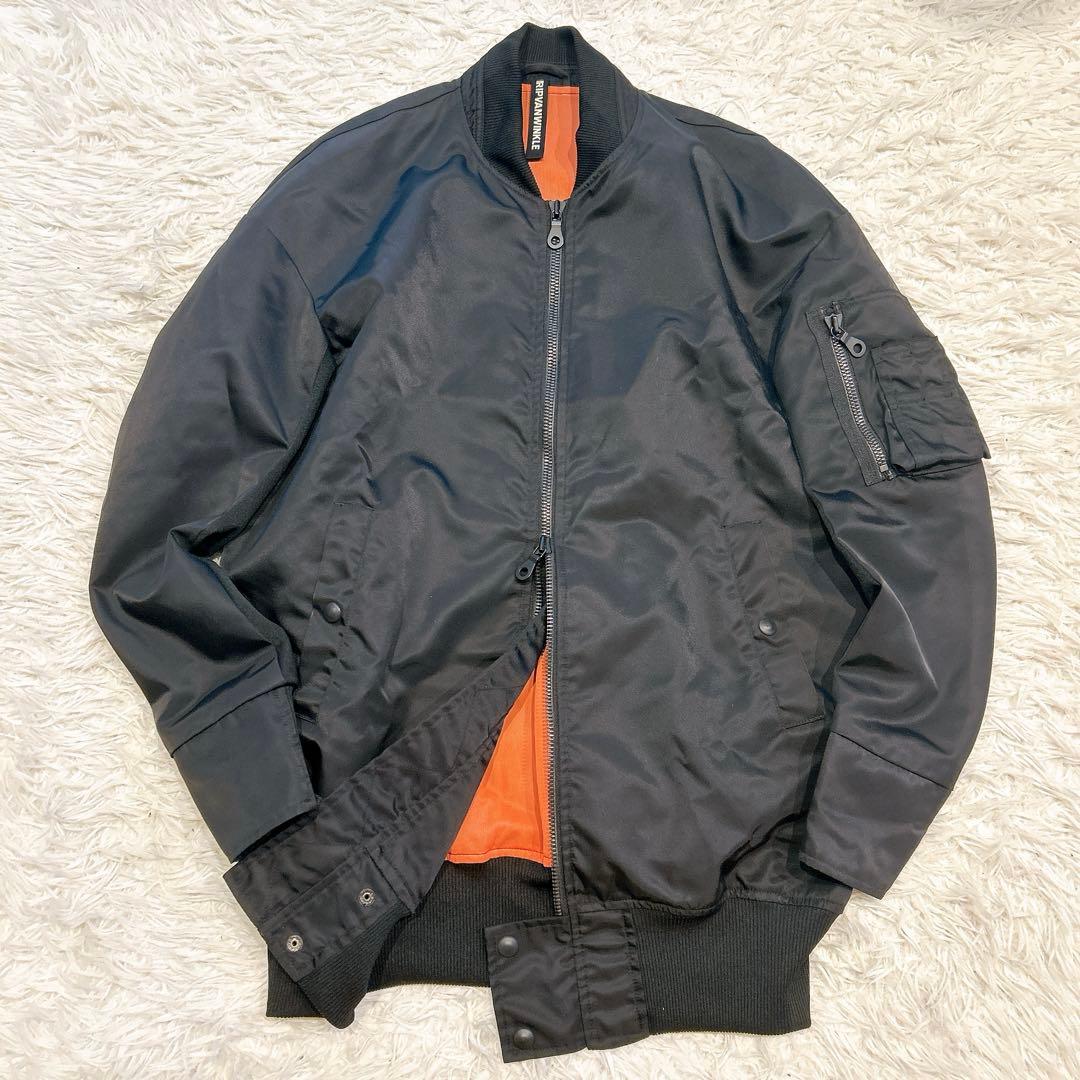 美品 RIPVANWINKLE MA-1 フライトジャケット　ブラック