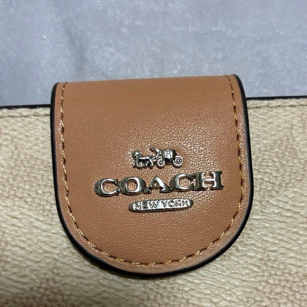 レア✨新品✨ COACH コーチ 二つ折り財布 シグネチャー ライトブラウン